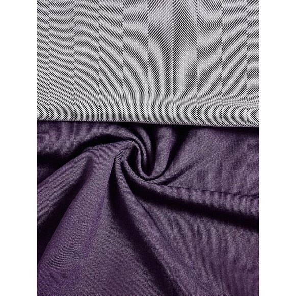 Women Purple 100% Polyester Long Maxi Gothic Flowy Boho Floral Print Mesh Skirts - Picture 6 of 7